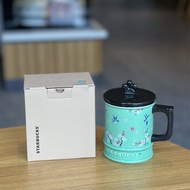 Starbucks Cup 2024 Spring Pastoral Green Floral Mug Spring Mountain Cup Desktop Coffee Ceramic Drinking Cup