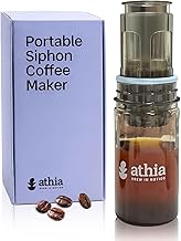 ATHIA Portable Siphon Coffee Maker for Travel & Camping - 4-in-1 Manual Brewer for Hot & Cold Brew, 