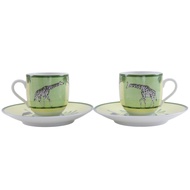 愛馬仕綠色咖啡杯PAIR ACNE套裝 - 餐具，非洲陶瓷，綠/黃 - [二手]