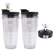 24Oz Cups with To-Go Lids, 7 Fins Extractor Blade, for   Auto IQ BN801 SS101 BL480-30 BL641 BL642-30