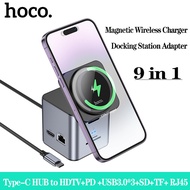 HOCO HB49 ไร้สายแม่เหล็กชาร์จเร็วเดสก์ท็อปสเตชั่น9 In 1 Type-C ฮับไปยัง HDTV + PD + USB3.0 * 3 + SD