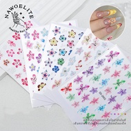 Nawoelite Nail Sticker 5D Wet Apply Your Nails Yourself 5D Stickers Easy To Use Strong Adhesion Sati