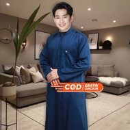 jubah pria resleting terlaris/gamis pria polos terbaru/jubah termurah/jubah dewasa