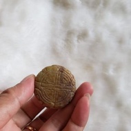 清朝和田白玉沁色寿字牌