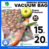 CLEAR EMBOSSED VACUUM BAG DELKOCHOICE SIZE 15x20 CM SINGLE Vacuum Sealer Bag