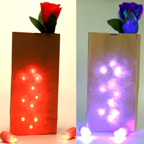 Bag O Lites (Red And Blue ) Magic Tricks Toys Including D'Light Fingers And Rose Flowers Stage Light