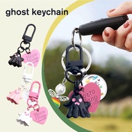 Little Ghost Keychain Ghost Love Pendant Keychain Pink Schoolbag Keyring Fashionable For B7f7