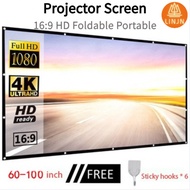 Projector Screen 60/100/120 inch 16:9 HD Foldable Portable Projection Movies Screen for Home #cod