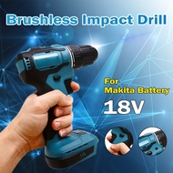 18V 90Nm Electric Cordless Brushless Impact Drill Screwdriver Rechargable DIY Power Tool For 18V Makita Battery