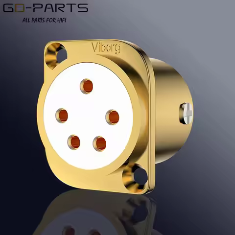 Viborg CF205G 5Pin XLR Socket 24K Gold Plated Copper Accept Stax Pro Bias Headphones Socket Stax Hea