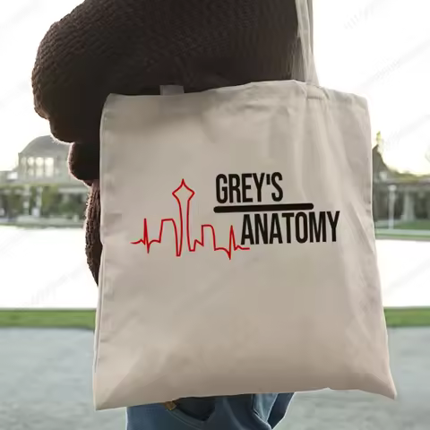 Greys Anatomy You're My Person Heart Woman Travel Bags Ladies Shopping Bag Shoulder Bag Portable Fol