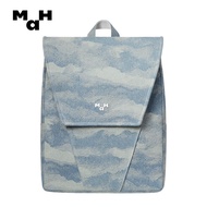 MAH กระเป๋าเป้ผ้ายีนส์แจ็คการ์ดผู้หญิงกระเป๋านักเรียนพิมพ์ลายลูกฟูกความจุมากสำหรับนักเรียนนักศึกษากร