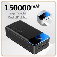 Power Bank 150000mAh Large Capacity Mirror Digital Display Powerbank Dual LED Light Outdoor