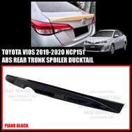 TOYOTA VIOS NCP151 2019-2020 ABS REAR TRUNK SPOILER DUCKTAIL ABS SKIRT LIP BODYKIT(BLACK)