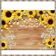 Sunflower Backdrop Photography Cloth 210x150cm Yellow Flower Wall Garden Wedding Birthday Photograph