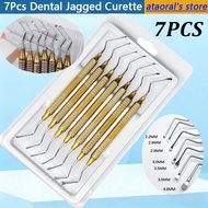7Pcs Dental Implant Instrument Dental Jagged Curettes Kit Dental Scaler Gracey Tools