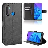 Realme 5 Casing Flip Phone Holder Stand Realme 5i 5s 6i Case Wallet PU Leather Back Cover