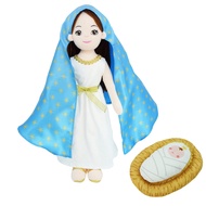 June Garden 14" Plush Religious Figure - Blessed Virgin Mary and Baby Jesus Playset