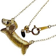 สร้อยคอลายสุนัขดัชชุนด์มือสอง ประดับเพชร 0.01 กะรัต ทอง 18K น้ำหนัก 3.3 กรัม ยาว 47 ซม. สำหรับผู้หญิ