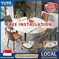 [Free installations]YUYE Extendable Round Dining Table Set Sintered stone Dining Table Chairs Nordic