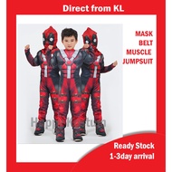 💥Ready Stock New Deadpool Costume Kids Marvel Kostum kanak-kanak Malaysia Budak Superhero Kostum Jumpsuit Halloween