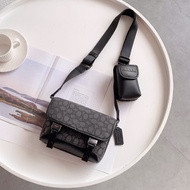 Crossbody for Men Official Store Original Color Blocked Cowhide LEAGUE Mens Flip Change 2-in-1 Cross