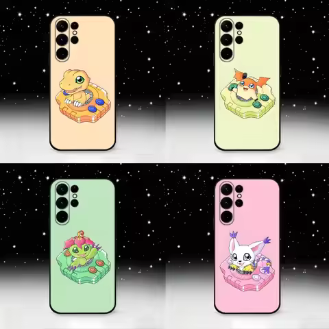 Cartoon D-Digimon Phone Case For Samsung S25,S24 Ultra,S20,S30 plus,S22 plus,S23,S30 Ultra 5G Silico