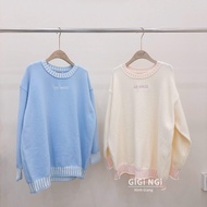 13DE MARZO BEAR STRIP-NECKLACE SWEATSHIRT