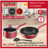 TEFAL Cookware So Chef 4 pcs Set (SCP18+DFP24+ Spatula) Periuk Pot Pan Wok Kuali