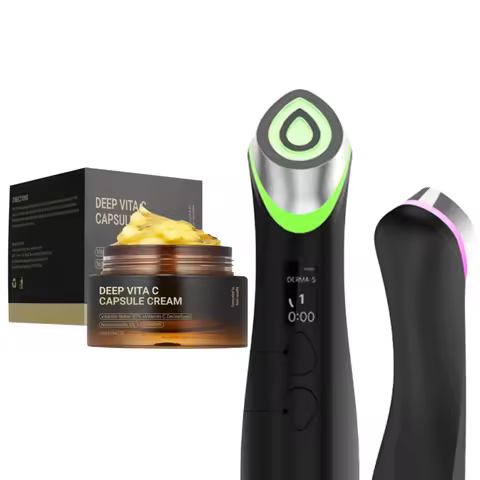 Smart Library Medicube Booster Pro EMS Facial Massager & Deep Vita C Golden Cream - Korean Care Set 
