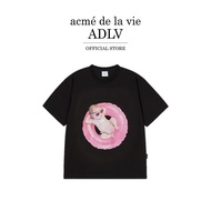 ADLV [acme de la vie] เสื้อยืด Oversize รุ่น Baby Face Tube Girl Sleeve T-Shirt Black