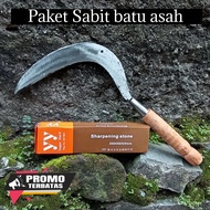 Paket sabit pengaritan murah super tajam asli pande jawa dan batu asahan sabit-sabit rumput dan padi