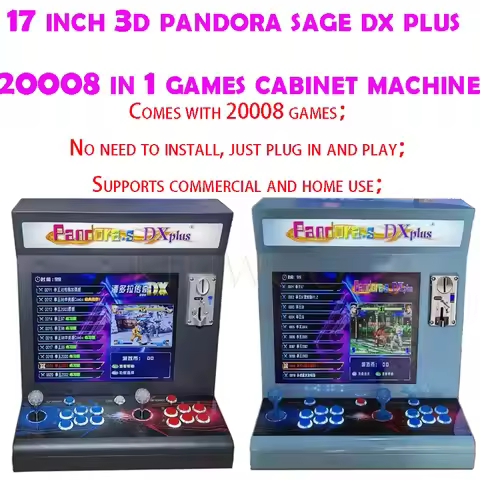 2024 17 Inch 3D Pandora SAGA DX Plus 20008 in 1 PCB Games Cabinet Joystick Button HDMI VGA Coin Sloo