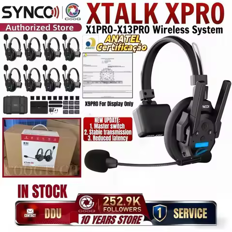 Synco Xtalk XPRO 2.4G Full-Duplex X2 X3 X5 X9 Remote Headset Wireless Intercom System for Film Telev