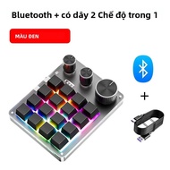 Bàn Phím Chơi Game Bluetooth Không Dây 16 Phím 3 Núm Cơ Có Đèn Nền RGB Hotswap Macropad Với Chức Năn