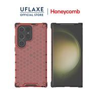 UFLAXE Honeycomb เคสแข็งกันกระแทกสำหรับ Samsung Galaxy S24 / S24 Plus / Samsung S24 Ultra เคสโทรศัพท์โปร่งแสงใสป้องกันเต็มรูปแบบ เคสป้องกันการกระแทกที่ทนทาน