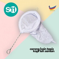 Penapis Kopi Teh Santan Soya Cotton Kain Kapas Penuras/Coffee Strainer/Coffee Cloth Filter/Funnel wi