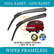 Wiper Frameless Mobil Suzuki Carry Pick Up/Carry Futura Wiper Karet Anti Baret 1 Set Kanan Kiri