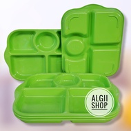 TERMURAH 6PCS PIRING MAKAN 5 SEKAT ATAU PIRING BEKAL MELAMIN SEKAT 5 D23CM TEBAL DAN TAHAN PANAS / F