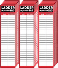 Ladder Inspection Labels Safety Stickers for Ladders 8.5 x 2 Inch Red Safety Inspection Tags Sticker