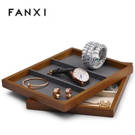 [Fanxi]New Solid Wood Jewelry Tray Three-compartment Jewelry Storage Tray Jewelry Store Jewelry Disp