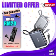【3C Certified】Awei C03 20000mAh Powerbank 45W Fast Charging Power Bank Awei C04 10000mAh Powerbank A