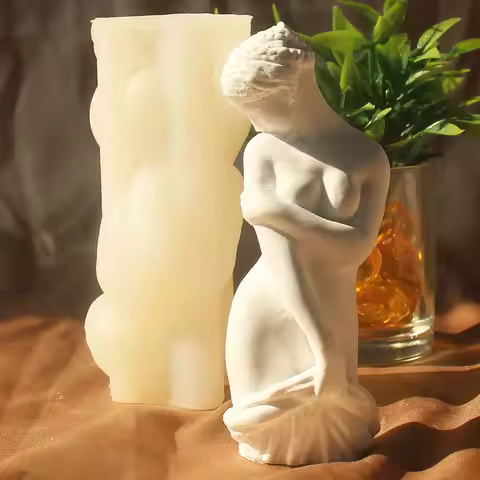 Body Model Gypsum Statue Girl Sculpture Aromatherapy Candle Silicone Mold Handmade Glue Drip Epoxy H