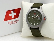 Jam Tangan PRIA Swiss Army Casual ORIGINAL Fitur Tanggal Aktif Tali Canvas Lengkap dengan Box dan Ga
