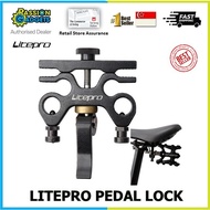 LITEPRO Pedal Lock Quick Release Pedal Clip Device Bicycle Folding Aluminum Alloy Quick Buckle for Bikes