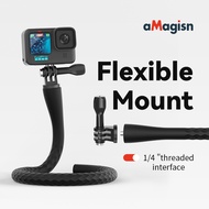 aMagisn Silicone Flexible Mount for Action Cameras, Compatible with GoPro 12/11/10, Insta360 AcePro/ X3/ Go3, DJI Osmo Pocket 3/ Action 4, etc