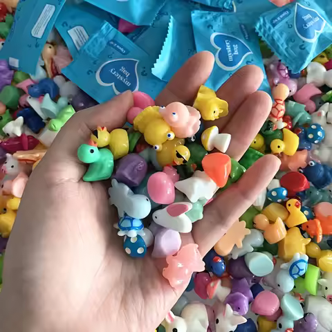 10/25/50pcs glow in the dark resin figurines, various glowing mini animals and mushrooms, fairy gard