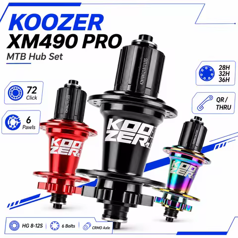 Koozer XM490 PRO MTB Bicycle Hub 8-12S HG 28/32/36H 6 Pawls 72 Click CRMO Axle 100/135 QR 142 Thru 6