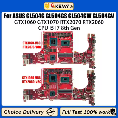 AKEMY GL704GW Mainboard For ASUS GL704G GL704GV GL704GM MW704G S7C Motherboard CPU I7-8570H GTX1060