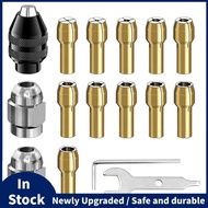 16Pcs Drill Chuck Collet Set, 1/32 to 1/8inch Drill Chuck Collet Set with 11Pcs Brass Collet, 3Pcs C